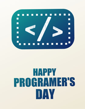happy programers day text vector illustration, suitable for web banner or card campaign