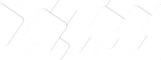 Abstract background with rectangle shape white color and vector with geometric design in illustration .soft shadow on neutral light grey textured background.3d architecture pattern design . 