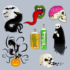 Halloween icons set