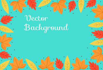 Autumn beige orange square backgrounds with simple leaves. Frame with floral elements. Vector template for card, banner, invitation, social media post, poster, mobile apps, web ads