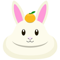 兎の姿をした鏡餅のイラスト