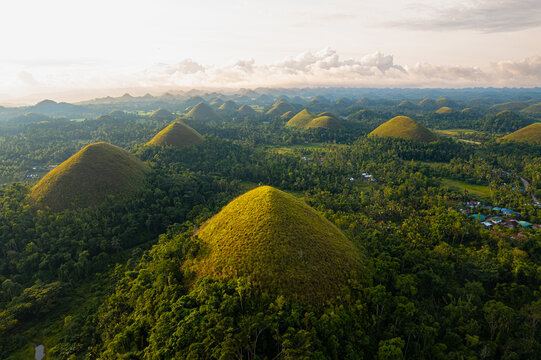 Aerial shot of Bohol chocolate hills