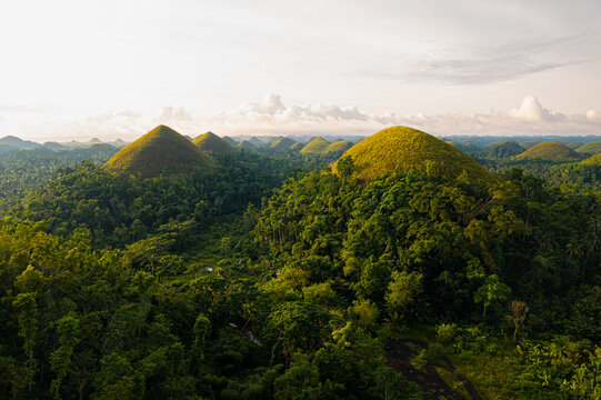 Aerial shot of Bohol chocolate hills