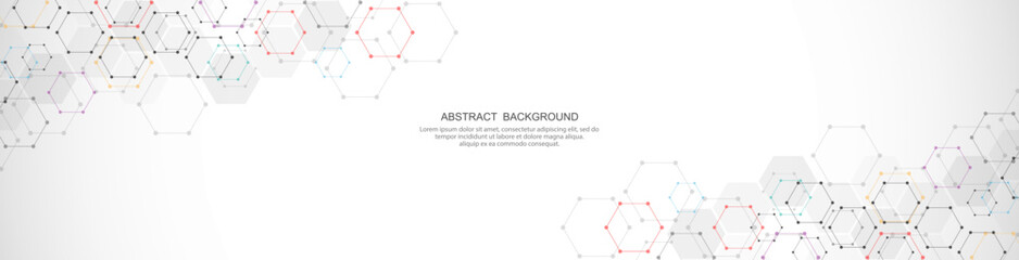 Abstract background and geometric pattern with hexagons shape for banner design or header