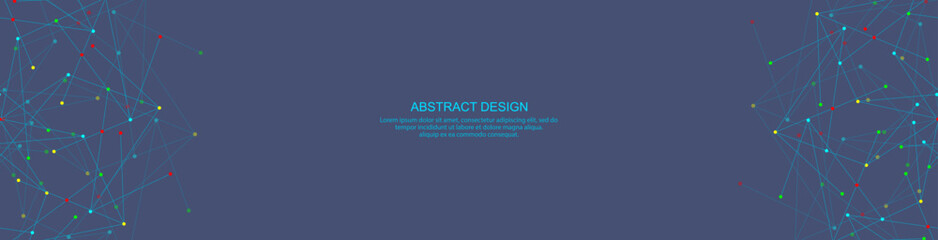 Abstract technology background of global network connection and communication with connecting the dots and lines for banner design or header