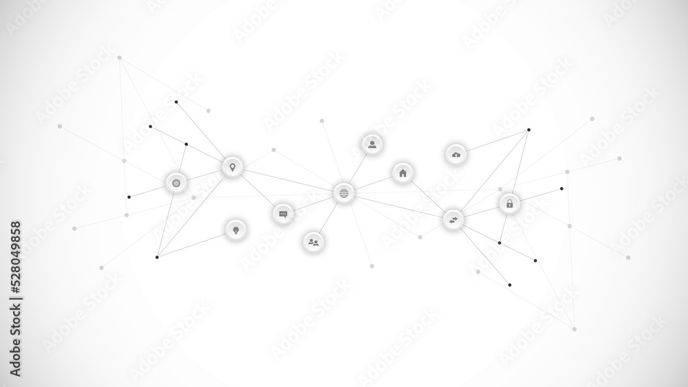 Aufkleber information technology background with infographic elements and flat icons. digital technology, netw