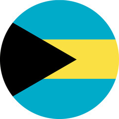 Circle flag vector of Bahamas