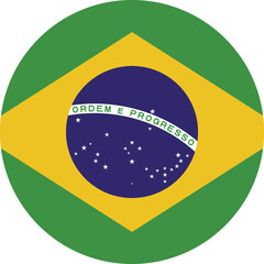 Circle flag vector of Brazil