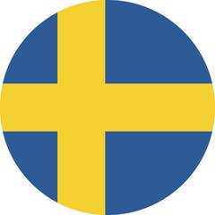 Circle flag vector of Sweden