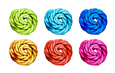 nautical blue sea ocean rope ring knots rainbow watercolour