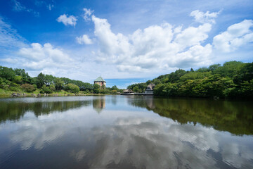 Fototapeta na wymiar 広大な池の風景