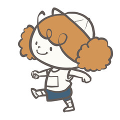 Fototapeta premium 体操服のこども 白組の行進する女の子