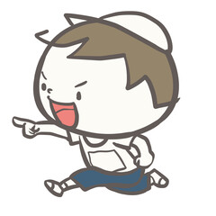 体操服のこども　白組の元気な男の子