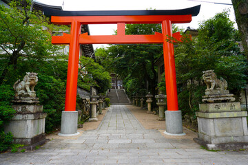 Torii Gate at Uji shrine in Kyoto, Japan