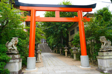 Torii Gate at Uji shrine in Kyoto, Japan