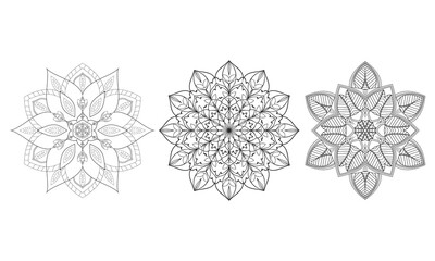 black and white kids ,adults mandala coloring page decoration,