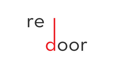 Red Door Logo Design. Vector Illustration.