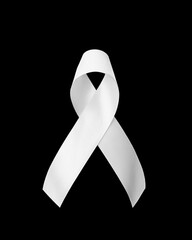 White or light pearl awareness ribbon for Lung cancer, Bone cancer, Multiple Sclerosis, Severe...