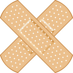 Adhesive bandage (Plasters forming a cross) png illustration
