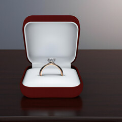 Wedding Ring in a Red Case