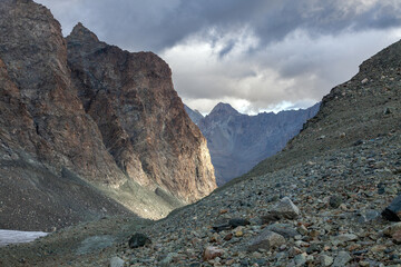 rocky landscape in the swiss mountains