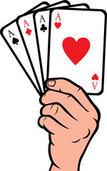 Hand holding playing card png illustration