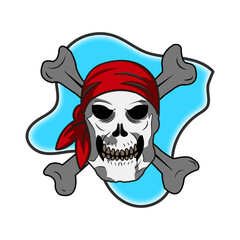 Pirate Skull Vector Drawing