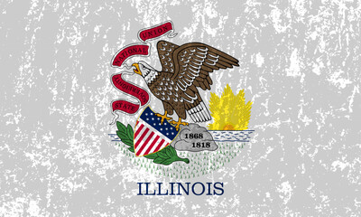 Illinois state grunge flag. Vector illustration.