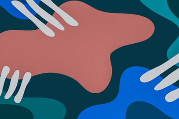 Abstract minimal art illustration. Dark night style background.