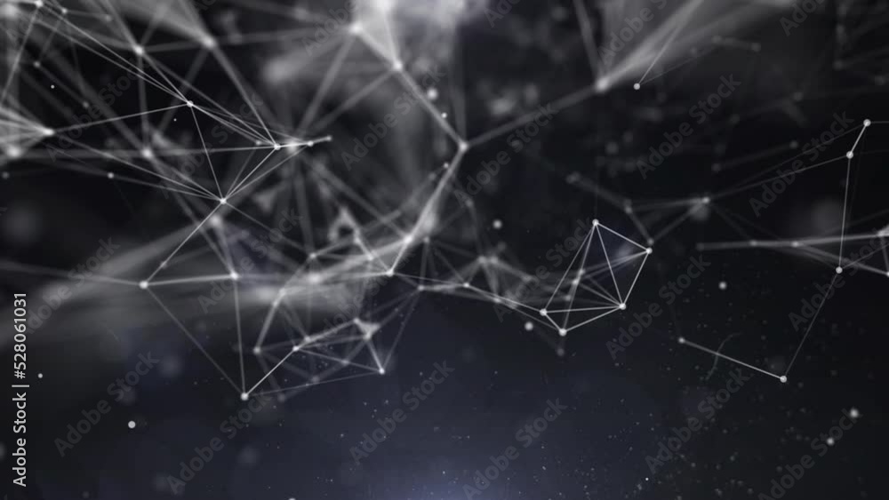 Poster Abstract white futuristic low poly moving 2 step zoom in with copy space for infographic text 4K motion background.