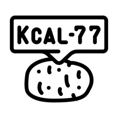 calorie potato line icon vector. calorie potato sign. isolated contour symbol black illustration
