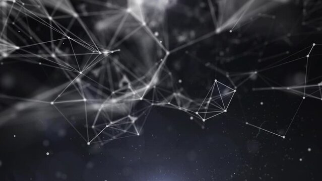 Abstract white futuristic low poly moving 2 step zoom in with copy space for infographic text 4K motion background.