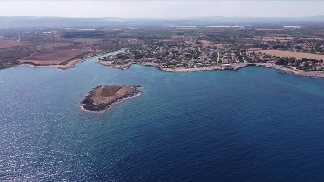 Veduta aerea della zona Siracusa, in sicilia. 