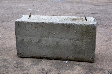 Heavy concrete barrier or cement block