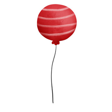 Red Balloon Isolated On White