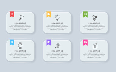 Business infographic design icons 6 options or steps
