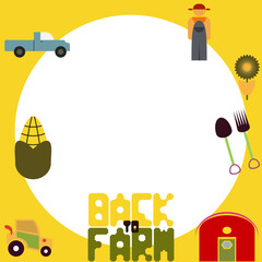 illustrator vector graphics of farming return template