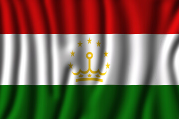 Waving Tajikistan Flag in beautiful 3d Illustration