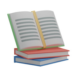 3D Books Illustration