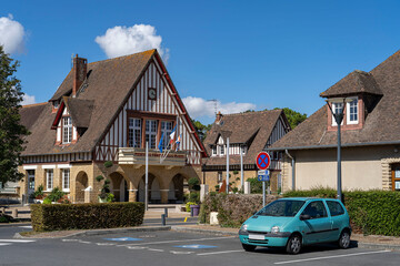 Merville-Franceville Plage city hall building. Normandy, France.