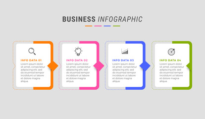 Business infographic template design icons 4 options or steps