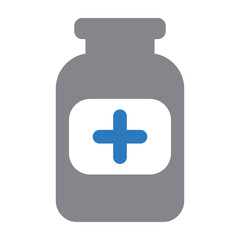 Medicine bottle and pills. 