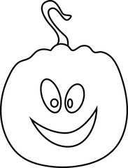 Pumpkin face. Monster. Pumpkin for Halloween. Sketch of a pumpkin. Happy Halloween. Elements for fall decor and Halloween invitation.