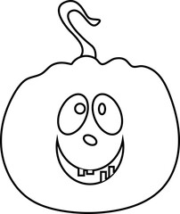 Pumpkin face. Monster. Pumpkin for Halloween. Sketch of a pumpkin. Happy Halloween. Elements for fall decor and Halloween invitation.