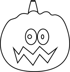 Pumpkin face. Monster. Pumpkin for Halloween. Sketch of a pumpkin. Happy Halloween. Elements for fall decor and Halloween invitation.