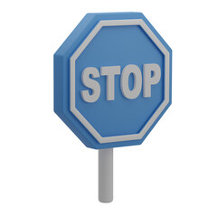 3D Stop Sign Illustration 