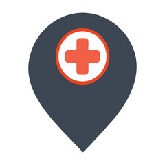 Pin icon plus. Simple design