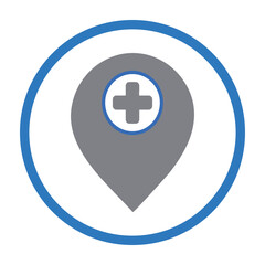 Hospital, location, map, pin icon