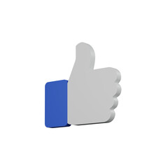 3d illustration thumb up hand gesture. 3d rendering hand thumb up or like sign.