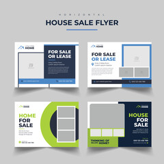 Corporate horizontal business house sale flyer template. Rent, Business conference flyer template design vector